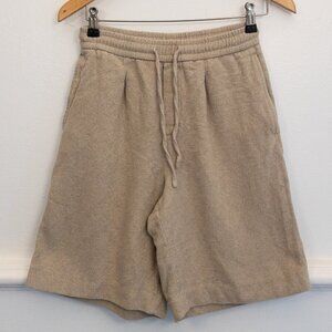Zara Men's Terry Cloth Lounge Shorts – Beige Tan, Size S